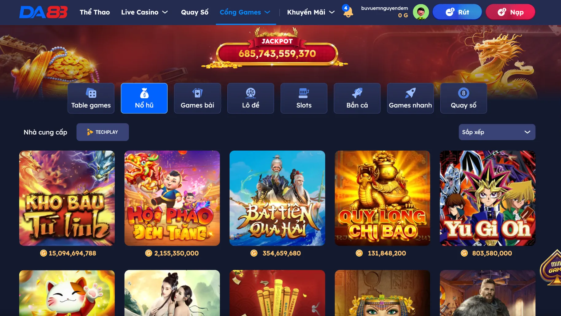 Tổng quan về game nổ hũ Da88